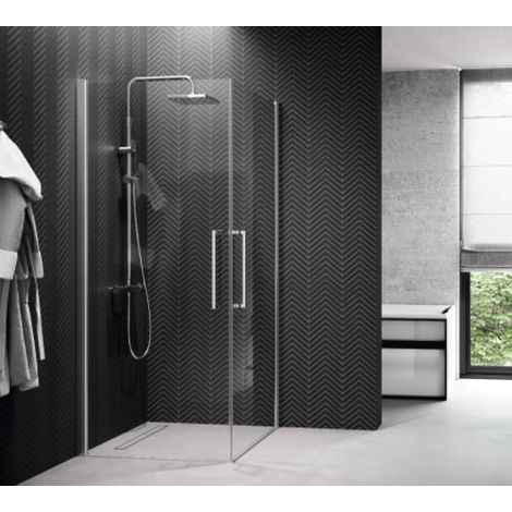 Young2.0 2G Eckeinstiegshälfte 57-59x200cm ESG klar silber