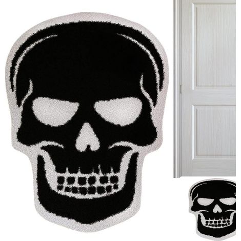 Tapis de bain gothique, chauve-souris 40 x 60 cm – Tapis gothique pour porte, entrée, baignoire, douche, sol, garage, chambre à coucher, Halloween (1/5)