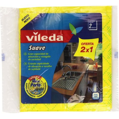 Bayeta Amarilla Suave 1+1 30% Microfibra 148936 Vileda (1/3)