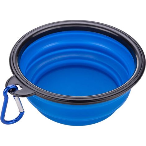 Gamelle pliable en caoutchouc pour animaux 350 ml bleu (1/5)