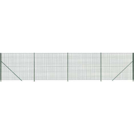 Maison Exclusive - Maschendrahtzaun mit Bodenflansch Grün 2,2x10