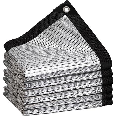 Bâche d'ombrage aluminium 3×3 m , 80 % réfléchissante étanche avec œillets, Argent, pour tonnelle, voiture, tente et niche‑chien (1/5)