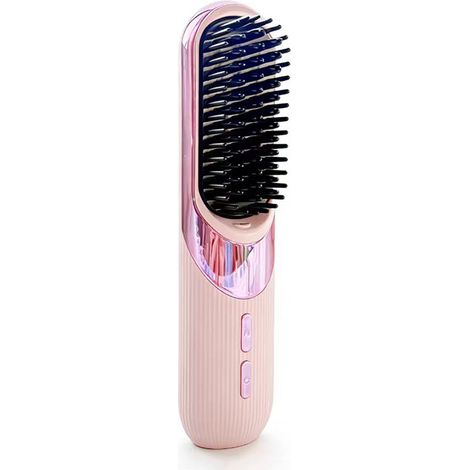 Un peine inteligente para cabello corto, un peine térmico portátil (rosa) para flequillo/cabello corto. (1/4)