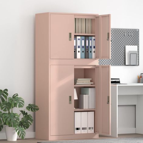 vidaXL Armario de almacenamiento 2 uds. Rosa 80 x 40 x 175 cm Acero (1/5)
