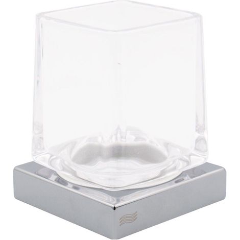 Inda - Divo Aufstellzahnbürstenbecher Chrom glänzend/transparent