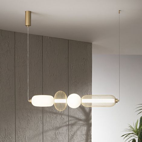 [GEBRAUCHT] B-Ware Luce Ambiente Design INKAS LED Hanging Light, Height 90 Cm, Gold-coloured Glass/metal, CCT (1/2)