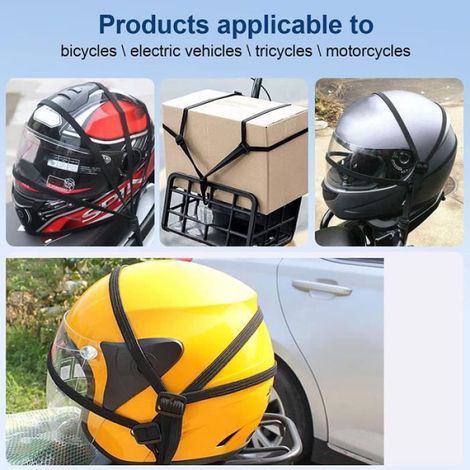 Tendeurs Élastiques pour Casque Moto - 4 Pièces - Blanc - 60cm - Nylon - 60 kg - Tressée (1/4)