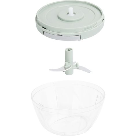 Manueller Gemüse- und Obstzerkleinerer mit Kordelzug, grün, 500 ml, Fleischwolf, Küchenzubehör. (1/5)