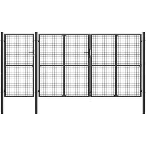 vidaXL Portail de jardin Acier 400 x 150 cm Anthracite