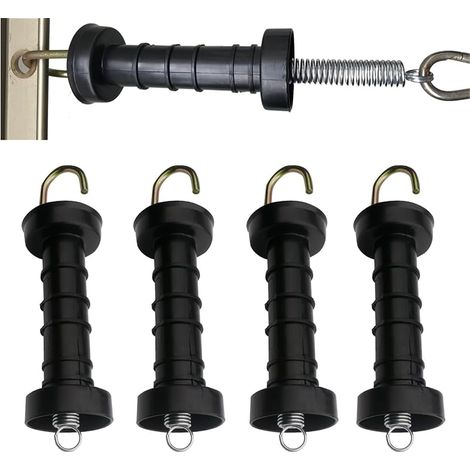 Poignées de portail pour clôture électrique, lot de 5 poignées de portail avec crochets, poignées de portail isolées pour clôture électrique, passage de portail (1/5)