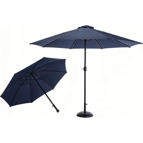 2er-Set sonnenschirm Ø 270 cm knickbar, Praktischer Reise Sonnenschirm Funktioneller Strandschirm für Balkon, Garten, Strand, Outdoor