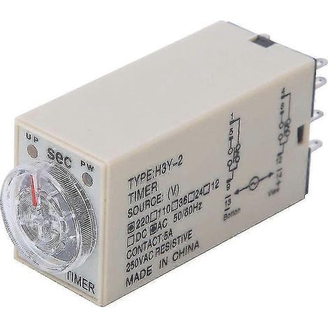 Relais temporisé 10 s H3y-2 AC 220 V, 8 broches, avec bouton de réglage, pour applications domestiques. (1/5)