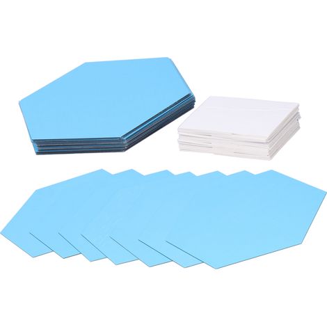 Stickers muraux effet miroir, hexagonaux amovibles, argentés, 18 x 16 x 9,2 cm (234 stickers), lot de 32. (1/5)