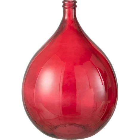Vase en verre rouge élégant pour décoration intérieure raffinée - Rouge intense translucide (1/2)