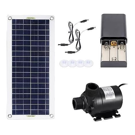 Pompe solaire 50W 800L/H – Moteur sans balais – Débit 800L/H – Hauteur d'ascenseur 5m – Pour étangs et fontaines de jardin (1/4)