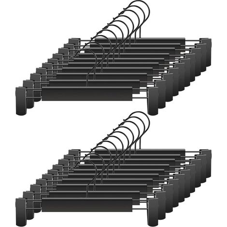 Kleiderbügel，20 Stück，Hosenbügel mit Clips，Rutschfeste Bügel mit Clips，Kleiderständer/Garderobenständer/Jacken-/Hosenbügel，Kleidung und Jeans (1/5)