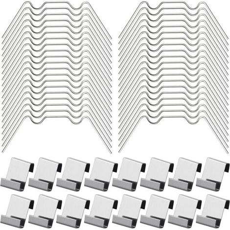 100Pcs Clips de Vitrage pour Serre Inclure 50Type W Serre Pinces en Acier Inoxydable et 50 Clips de Type Z pour Vitre de Serre (1/4)
