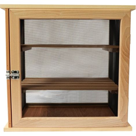 Garde-manger en bois grillagé 3 étagères – Dimensions 50x52x38 cm – Toile moustiquaire en acier galvanisé – Pour fruits et légumes – Outils Et Nature (1/2)