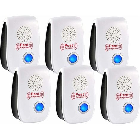 Répulsif antiparasitaire à ultrasons, 6 pcs répulsifs électroniques antiparasitaires intérieur anti-moustiques Pièges antiparasitaires pour moustiques, fourmis et puces Répulsif antiparasitaire (1/5)