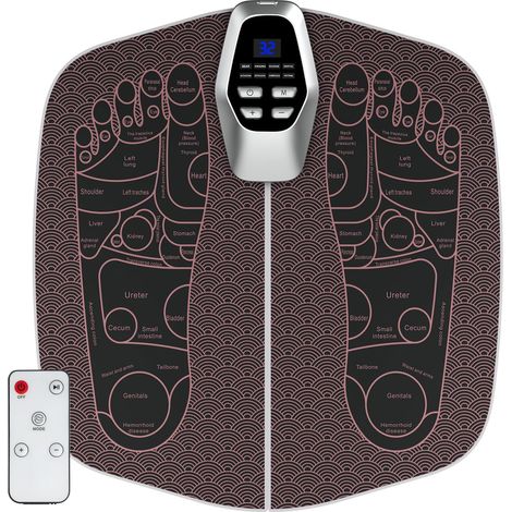 1 Tapis de massage pieds, appareil EMS pliable, 8 modes, 32 niveaux d'intensité, stimulation musculaire (1/5)