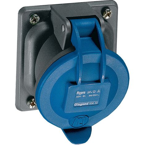 Prise fixe Hypra IP44 63A 200V à 250V 3P+T plastique (053623)
