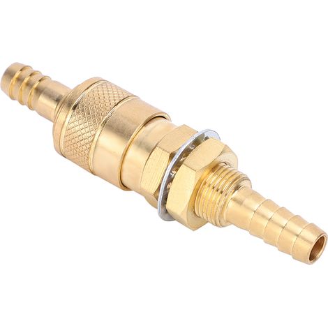 Paire de raccords rapides de 8 mm pour torche de soudage MIG/TIG refroidie à l'eau et au gaz (jaune) (1/5)