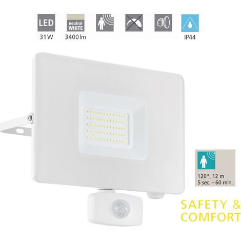 Faretto Sensore Esterno Moderna Faedo 3 Alluminio Bianco Led (1/5)