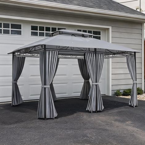 Tonnelle de jardin en stahl Polyester 400 x 300 x 280 cm (1/5)