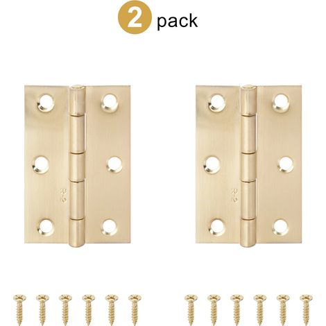 (Golden 63,2 mm, lot de 2) Charnières en acier inoxydable (2 pièces), pliables à 270°, noires, petites, pour portes de placards de cuisine, meubles en bois, etc. (1/5)