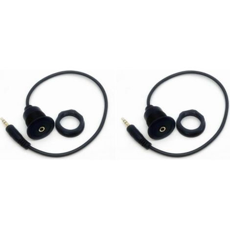 câbles d'extension audio AUX 3,5 mm (1/8 po) pour tableau de bord de camion, montage encastré sur panneau rond, adaptateur mâle 3,5 mm vers femelle 3,5 mm (1/8 po) QAQ (1/5)