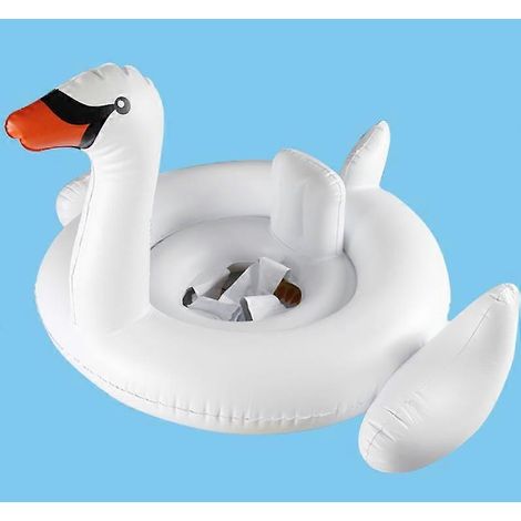 Bouée gonflable flamant rose et cygne avec pare-soleil, utilisable comme siège auto ou jouet aquatique pour les bébés de 0 à 4 ans. Modèle cygne, sans pare-soleil. (1/5)