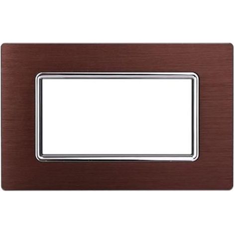 Ettroit Plaque compatible Bticino Livinglight 3 modules aluminium couleur bronze - LN86310