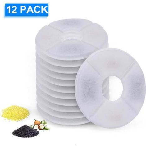 Filtres de rechange pour fontaine animale – pack de 12 (résine + charbon actif) 5" x 1,5" (1/4)