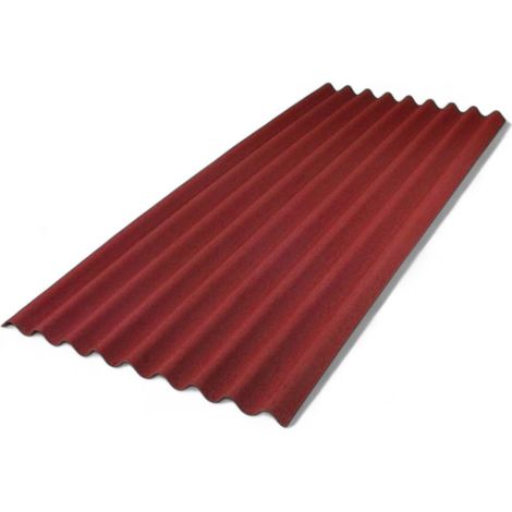 Lastre ondulate in fibra bitumata 85.5x200 cm per tettoie e coperture - Rosso