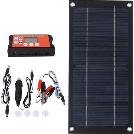 Ortviai Kit Panneau Solaire 18 V avec Régulateur de Charge 100 A – 600 W, Silicium Monocristallin pour Camping et VR