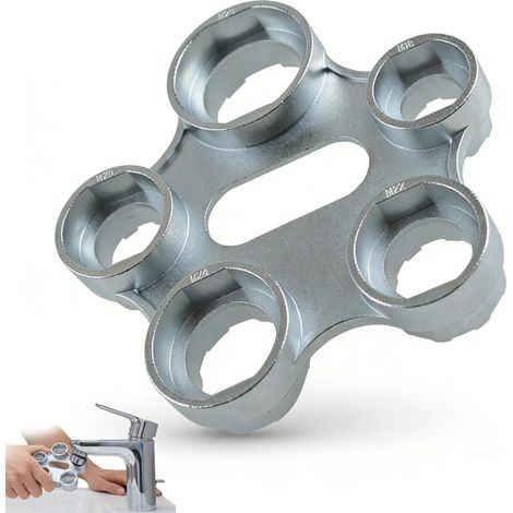 Clé Universelle pour Aérateur et Mousseur Caché, 10 Tailles de Clé de Montage et Démontage, Compatible avec Robinet M16/M18/M22/M24/M28 - Outil Essentiel pour l'Entretien de Robinetterie (1/4)