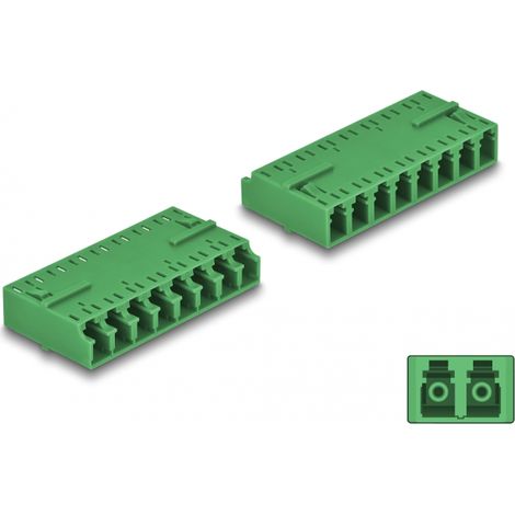 Delock Acoplador Fibra Ãptica HD LC Octuplex hembra a LC Octuplex hembra verde