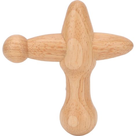 Outil de Massage en Bois en Forme de Croix pour Drainage Lymphatique et Détente Musculaire (1/5)