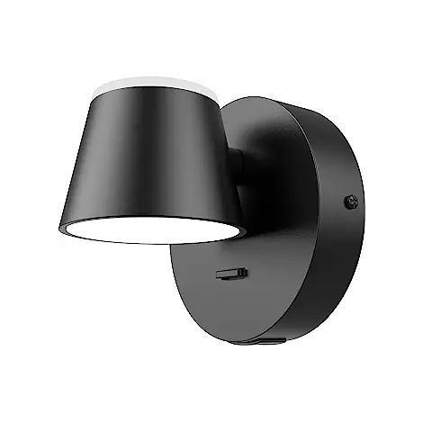 Lampe de chevet avec interrupteur, angle réglable et confortable, lumière noire et blanche (1/4)