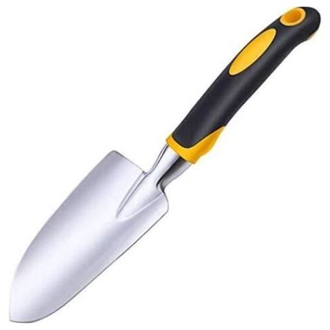 Gartenkelle aus Edelstahl - 30 x 7,5 cm - Ergonomischer orangefarbener Griff - Handwerkzeug