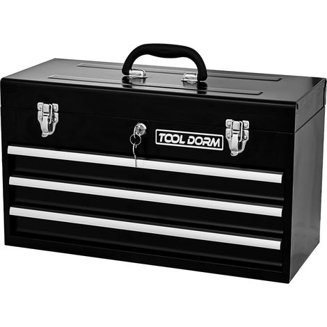 Servante d'atelier-3-Tiroirs-Métal-Résistant-Portable-Serrure-Sécurisée-Protection-Intérieure-51.5x23.1x30(cm) (1/5)