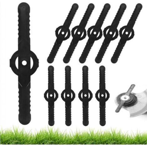 Pack of 10 15cm Plastic Replacement Blades for Grass Trimmers, Plastic Blades for Grass Trimmers, Grass Trimmer Accessories, Plastic Blades for Lawnmowers with Blades (Black-Karteo) (1/5)