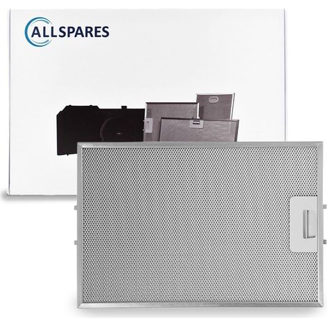 Filtro metallico AllSpares per cappe aspiranti compatibile con Pelgrim 88019355 / 23865 (365x249x9mm)
