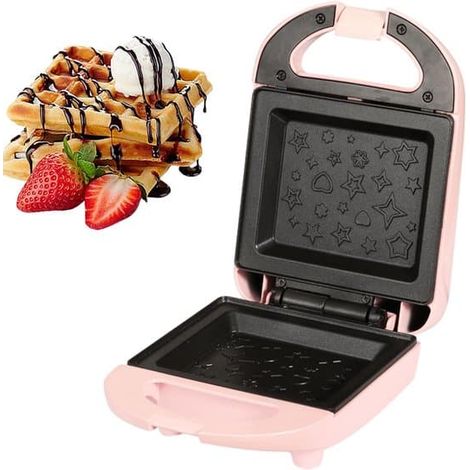 Robot culinaire - Appareil à panini rose - 600 W - Design compact - Revêtement antiadhésif - Idéal pour les sandwichs et les croque-monsieur (1/5)