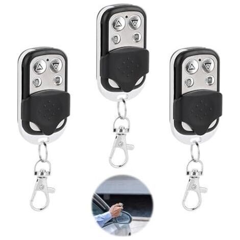 3 PCS Telecommande Universelle Portail, Telecommande Portail Compatible 433 MHz, Télécommandes Universelles pour Porte de Garage à 4 boutons Noir-Muntra (1/4)