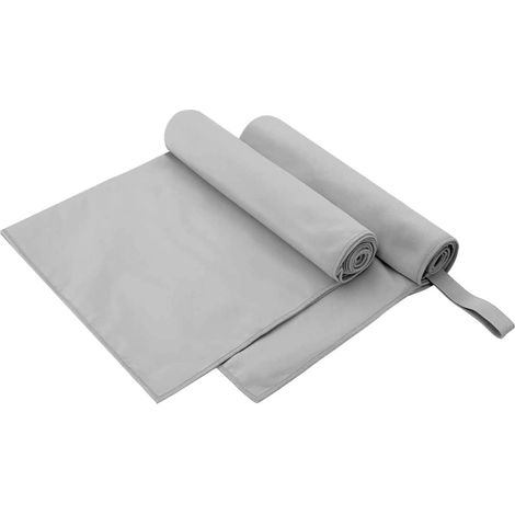 Sporthandtücher 2 pcs Grau 100 x 50 cm Polyester und Polyamid