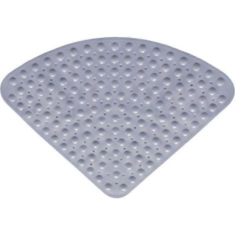 Tapis de douche d'angle en caoutchouc 54 x 54 cm, tapis de bain antidérapant et antibactérien avec ventouses pour douche ou baignoire. (1/5)