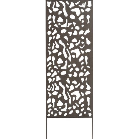 Nortene – Panneau décoratif en métal ajouré 1,5 x 0,6 m – Acier 0,6 mm – Finition brun effet vieilli – Installation murale ou en terre