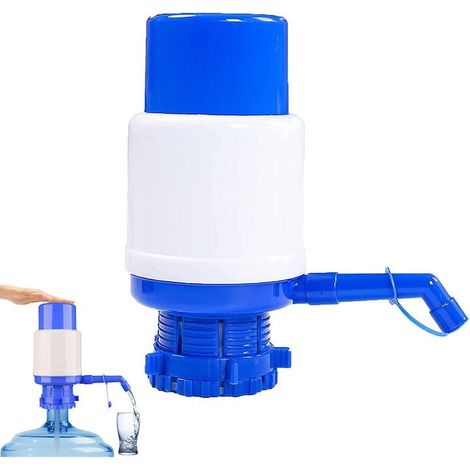 Pompe à eau Tovbmup, manuelle, bleue et blanche, 19,5 x 9 x 9 cm, pour bouteilles d'eau de 2 à 5 gallons (1/4)