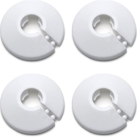 Lot de 4 Cache-joints, Plastique PP, Diamètre 12 mm, Blanc, Pour Tuyaux Muraux, Décoration Radiateur (1/5)